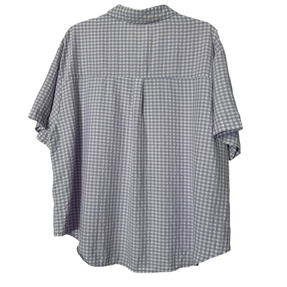 Miss Selfridge Lavender Gingham Seersucker Shirt | Size 14 | Oversized Fit - Picture 3 of 7